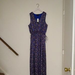 Banana Republic blue pasley A line maxi dress